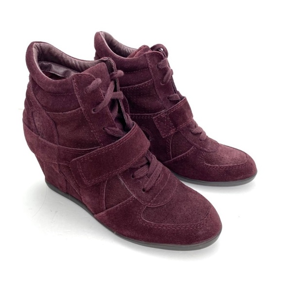 Ash Bowie Suede Wedge Sneaker In Burgundy Brand New without Tag Size 8/38 - Picture 11 of 12
